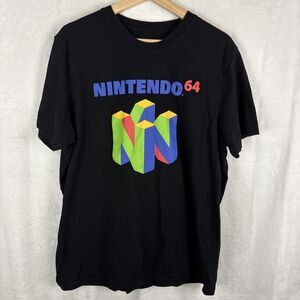Nintendo 64 Graphic T Shirt Black Size XL Video Gaming Retro Systems